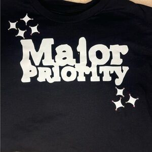 Major Priority Black/ white short sleeve tee shirt
